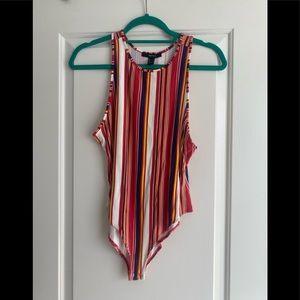 Striped Sleeveless bodysuit